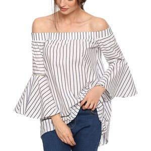 Women’s off the shoulder bell sleeve blouse L